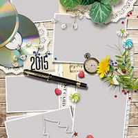 Календарь на 2015 год в стиле скрапбукинг