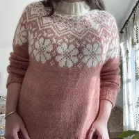 Пуловер с жаккардовой цветочной кокеткой Bloom Pullover