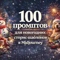 100 промптов для новогодних сторис‑шаблонов в Midjourney