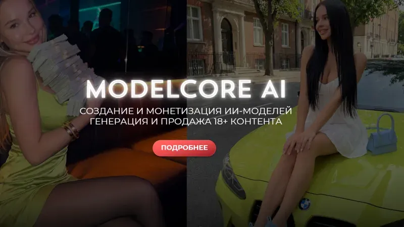 Modelcore AI. Создание и монетизация ИИ моделей генерация и продажа 18+ контента