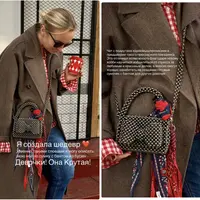 Плетение сумки из бусин с бантом