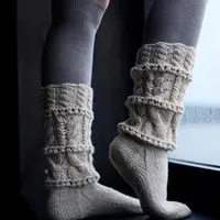 Вязаные спицами высокие носки Birgen с французской пяткой