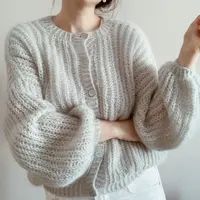 Кардиган вязаный спицами патентной резинкой Tove