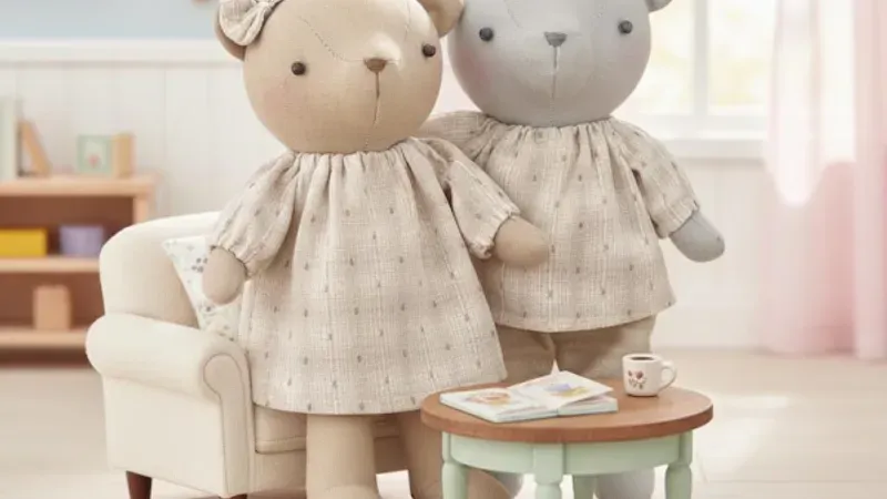 Выкройка плюшевого мишки (25 см) с одеждой