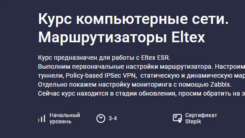 Курс компьютерные сети. Маршрутизаторы Eltex