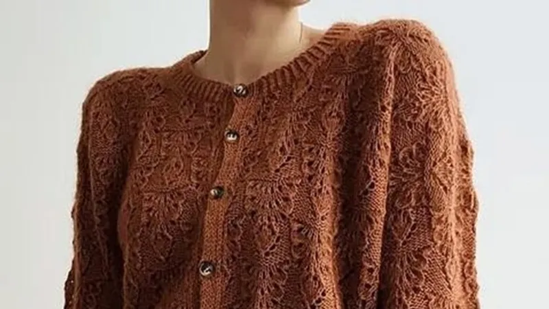 Вязаный спицами ажурный кардиган Pierre Cardigan