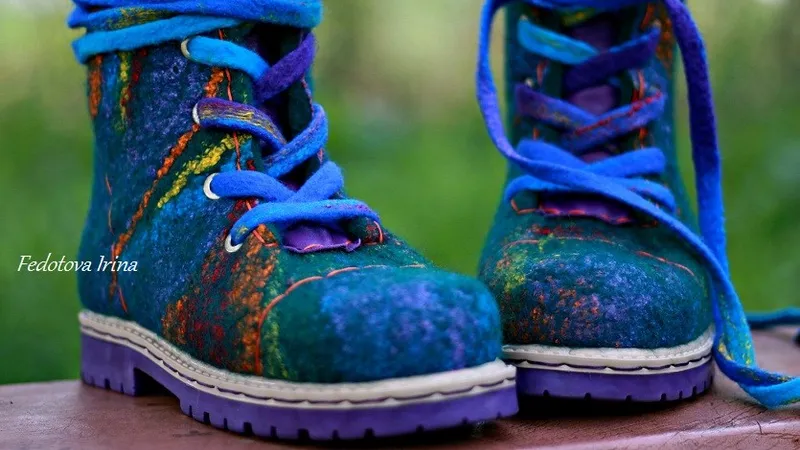 Легкие валяные ботинки