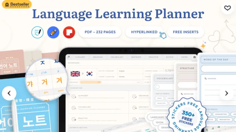 Языковой планер Language Learning Planner and Notebook