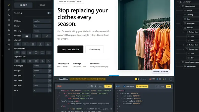 code2bricks — перенос HTML и CSS в Bricks Builder без ручной верстки