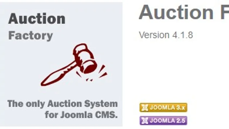 Joomla Auction Factory - Самый продвинутый Компонент Аукциона