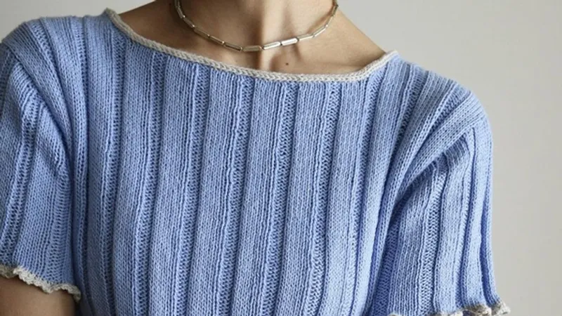 Вязаный топ Lou Blouse спицами — легкий летний пуловер с рюшами