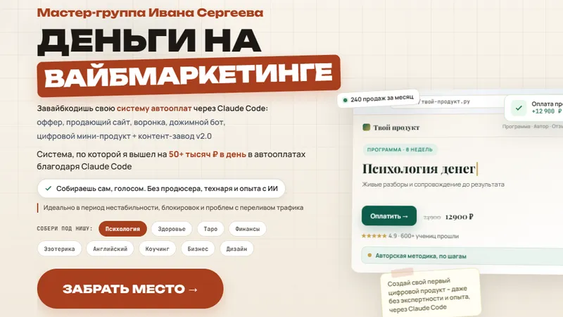 Деньги на вайбмаркетинге