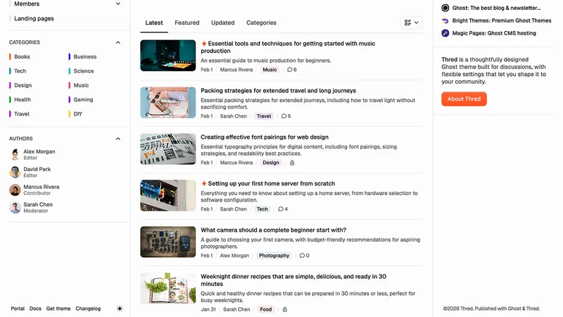 Thred - премиум шаблон для сообществ