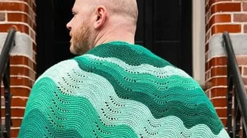 Topography Shawl - вязаная укороченными рядами шаль в четырёх цветах | шаль платочной вязкой