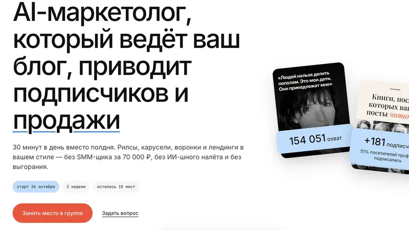 AI-маркетолог, который ведёт ваш блог, приводит подписчиков и продажи