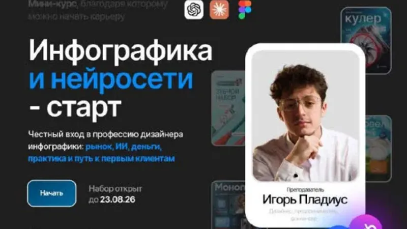 Инфографика и нейросети - старт. Честный вход в профессию дизайнера инфографики
