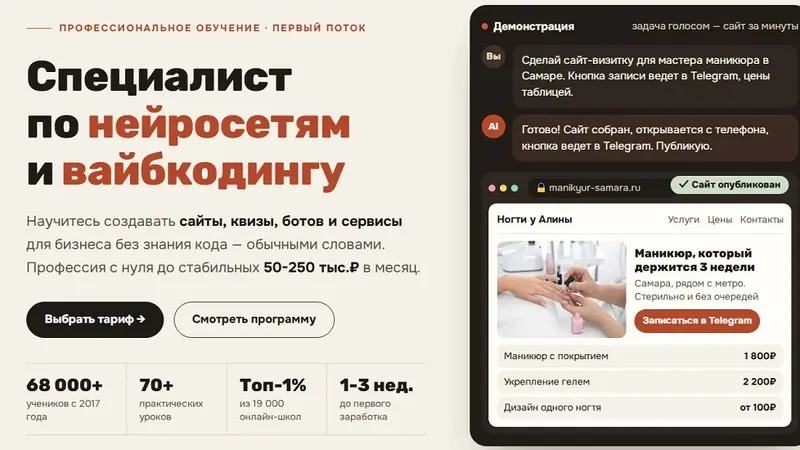 Специалист по нейросетям и вайбкодингу
