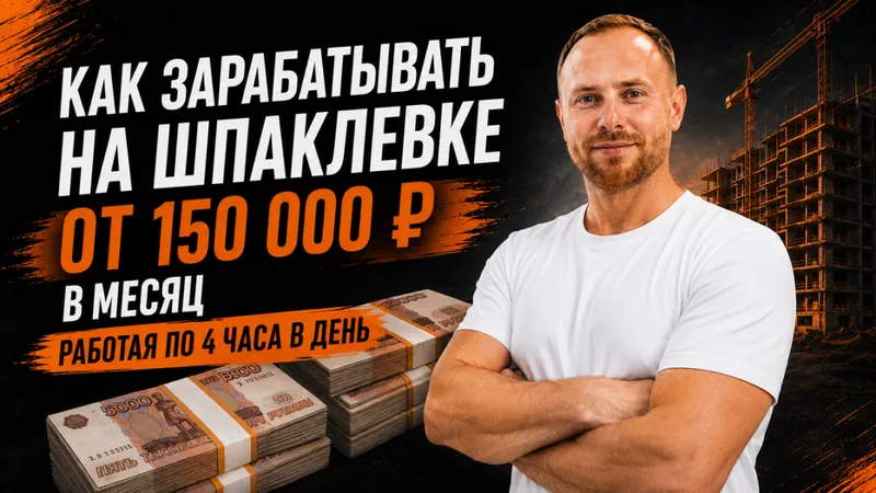 Как зарабатывать на шпаклевке от 150000 рублей в месяц, работая по 4 часа в день
