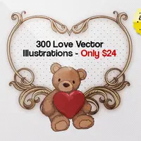 Любовь: набор векторных иллюстраций и графических элементов