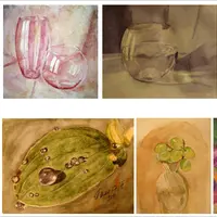 Прозрачные предметы в акварели