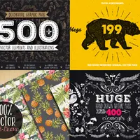 Комплексный набор креативной векторной графики