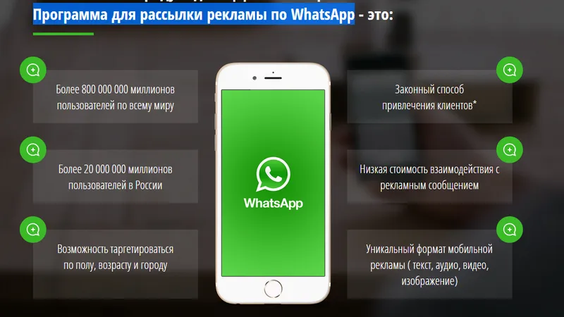 Программа для рассылки рекламы по WhatsApp