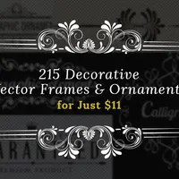 215 Декоративных рамок, узоров, орнаментов